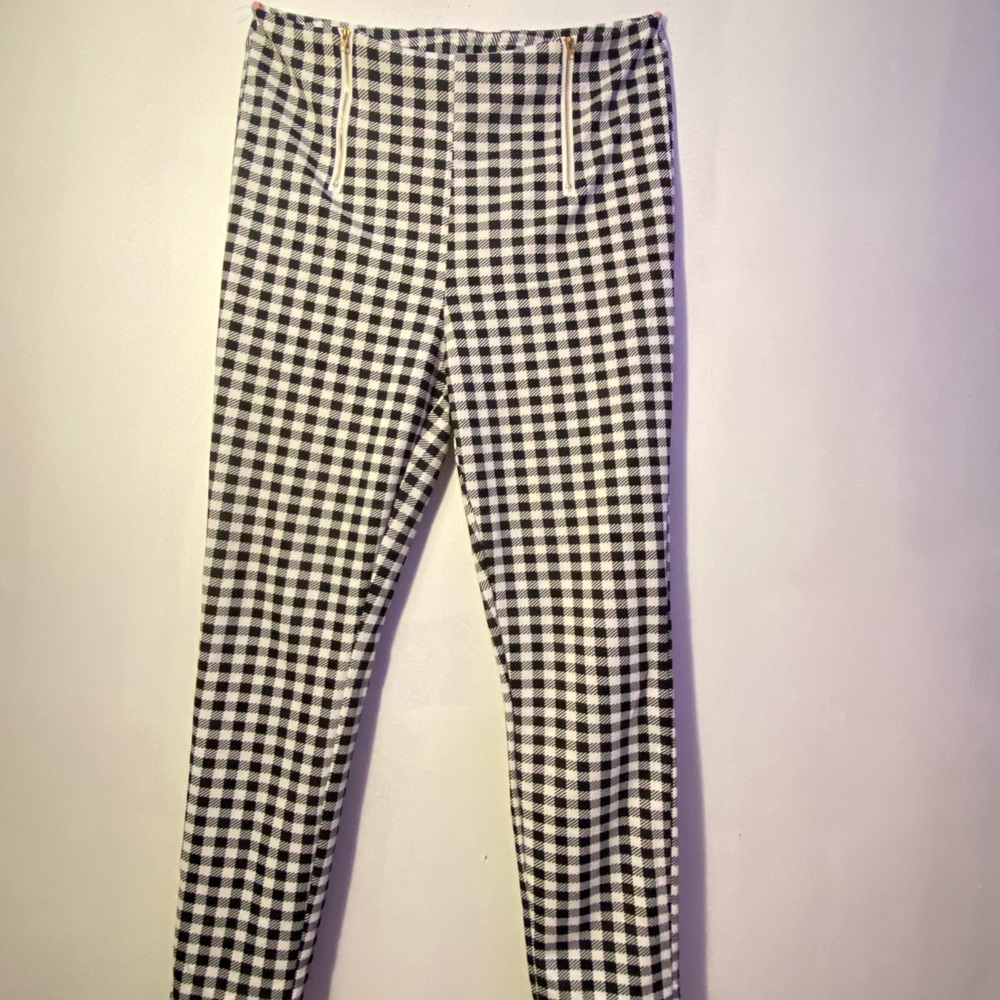 Slant Pocket Side Cropped Houndstooth Pants
